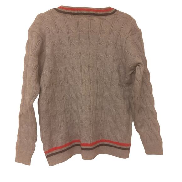 Women Grey V-Neck Preppy Sweater-NWT - Picture 4 of 4